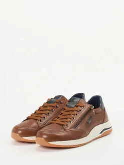 – Sneaker aus geprägtem Leder cognac*Sioux Hot