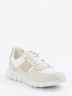 Damen Sioux – Sneaker aus Kalbleder und Mesh weiß-