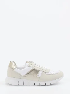 Damen Sioux – Sneaker aus Kalbleder und Mesh weiß-