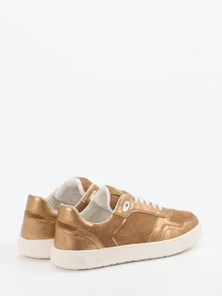 Damen Sioux – Sneaker aus Metallic- und Veloursleder bronzefarben