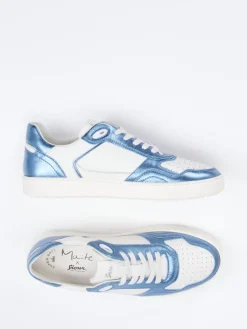 – Sneaker aus Metallic-Leder in Offwhite*Sioux Hot