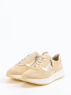 Damen Sioux – Sneaker aus Veloursleder mit Metallic