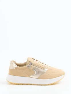 Damen Sioux – Sneaker aus Veloursleder mit Metallic