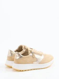 Damen Sioux – Sneaker aus Veloursleder mit Metallic