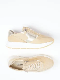 Damen Sioux – Sneaker aus Veloursleder mit Metallic