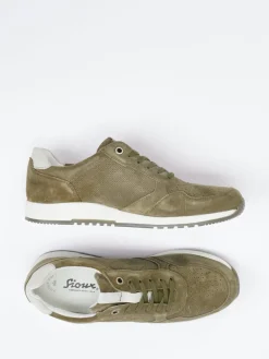 Herren Sioux – Sneaker aus Veloursleder in Oliv