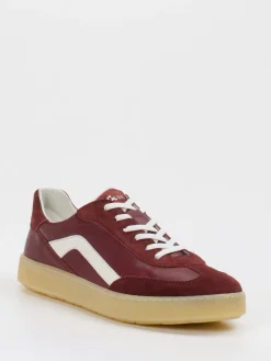 Damen Sioux – Sneaker aus Veloursleder und Glattleder wein