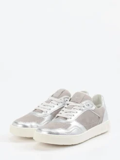 Damen Sioux – Sneaker aus Veloursleder und Metallicleder