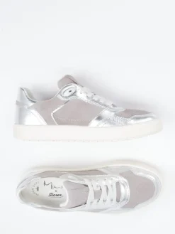 Damen Sioux – Sneaker aus Veloursleder und Metallicleder