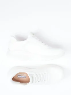 Damen Skechers – Slip-On Sneaker aus Textil in Offwhite