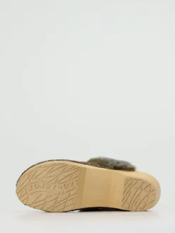 Damen Softclox – Clogs aus Veloursleder mit Lammfell