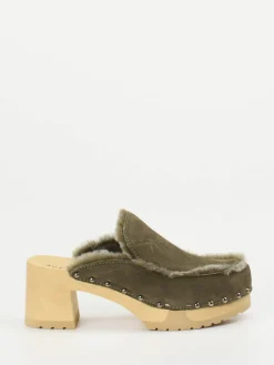 – Clogs aus Veloursleder oliv gefüttert*Softclox New