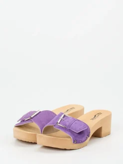 Damen Softclox – Clogs aus Veloursleder in Flieder