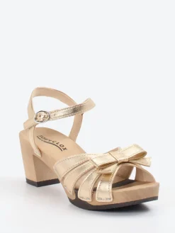 Damen Softclox – Riemchensandale aus Metallicleder