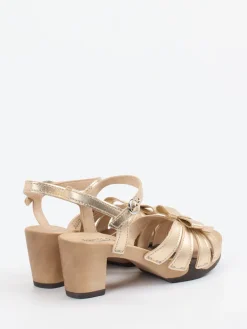 Damen Softclox – Riemchensandale aus Metallicleder