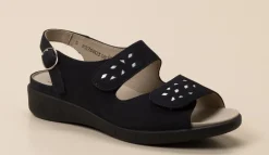 – Komfortsandale aus Nubukleder Dunkel*Solidus Outlet