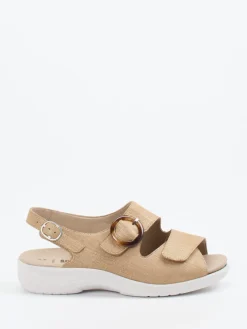 Damen Solidus – Komfortsandale aus geprägtem Leder