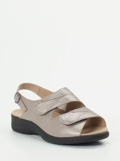 – Komfortsandale aus Metallicleder*Solidus