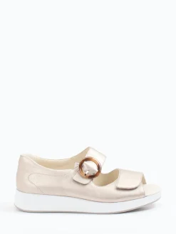 – Komfort-Sandalette aus Metallicleder*Solidus Discount