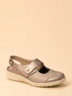 – Komfort-Slingback aus Stretchleder silber*Solidus Clearance