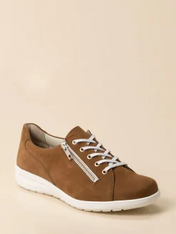 Damen Solidus – Komfort-Sneaker aus Nubukleder cognac