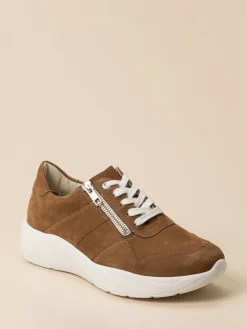 – Komfort-Sneaker aus Nubukleder cognac*Solidus Outlet