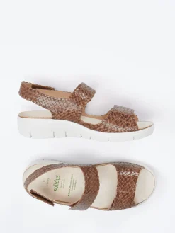 Damen Solidus – Sandalette aus Flechtleder mittel