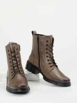 Damen Solidus – Schnürboots aus Kalbleder in Taupe