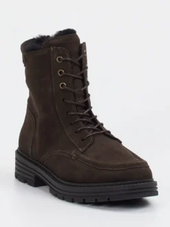 Damen Solidus – Schnürboots aus Veloursleder Dunkel
