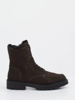 Damen Solidus – Schnürboots aus Veloursleder Dunkel
