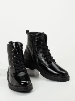 Damen Solidus – Schnürstiefelette aus Lackleder