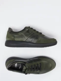 Damen Solidus – Sneaker aus Leder in Oliv