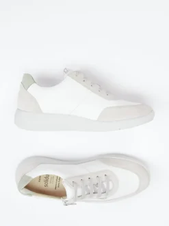 – Sneaker aus Velours- und Glattleder Offwhite*Solidus