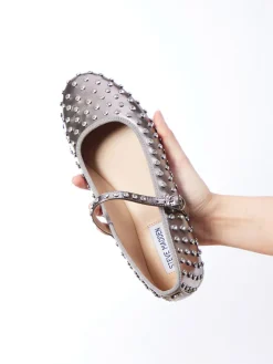 Damen Steve Madden – Mary Janes aus Lederimitat Metallic-Taupe