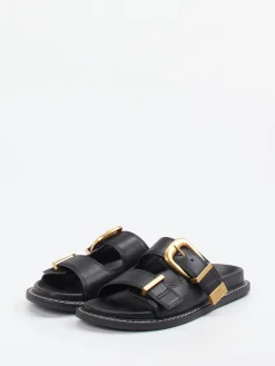 Damen Steve Madden – Slides aus Synthetikleder Gold