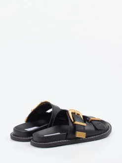 Damen Steve Madden – Slides aus Synthetikleder Gold