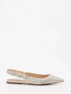 – Slingback-Ballerinas aus Textil in Silber*Steve Madden Sale