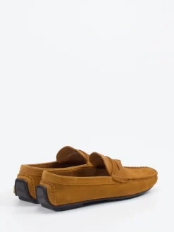 Herren Studio Mode – Loafer aus Veloursleder Cognac