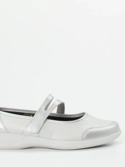 – Mary Jane Ballerina aus Stretch in Silber*Stuppy