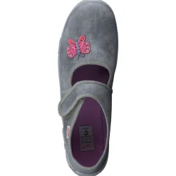 Kinder Superfit – Ballerina-Hausschuh aus Textil silber