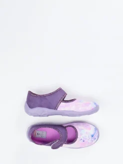 Kinder Superfit – Hausschuh aus Textil mit Glitzerkante