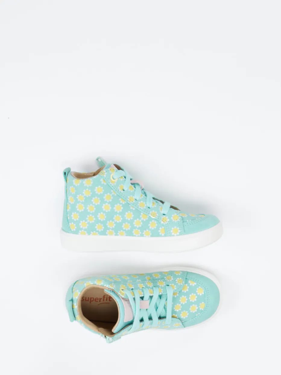 Kinder Superfit – High-Top Sneaker aus geprägtem Leder Mint