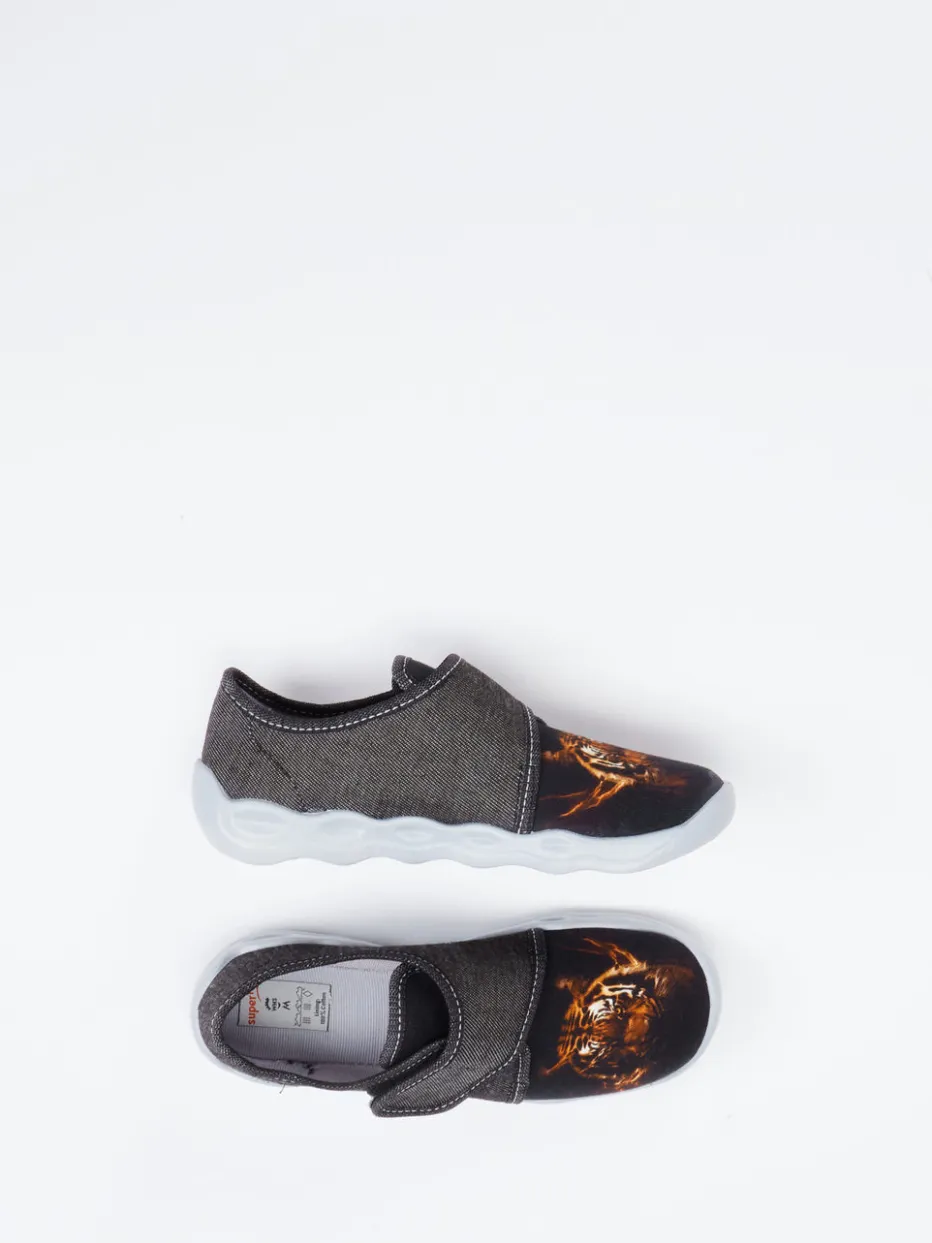 Kinder Superfit – Kinder-Hausschuh aus Textil mit Tiger-Motiv