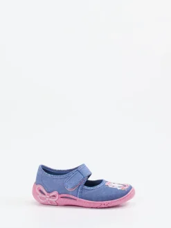 Kinder Superfit – Kinderhausschuh aus Textil jeans glitzernd