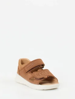 Kinder Superfit – Klettsandalen aus Nubukleder cognac