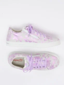 Kinder Superfit – Sneaker aus Leder mit Metallic-Blumenprint