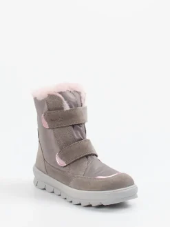 Kinder Superfit – Winterstiefel aus Veloursleder in Taupe
