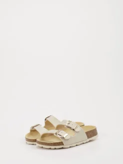 Kinder Superfit – Zwei-Riemen-Pantolette aus Synthetik Beige