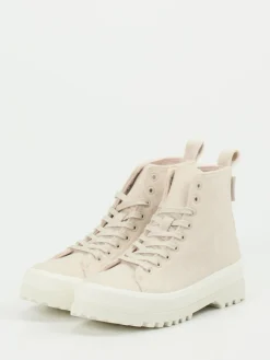 Damen Superga – Schnürboots aus Filz in Creme