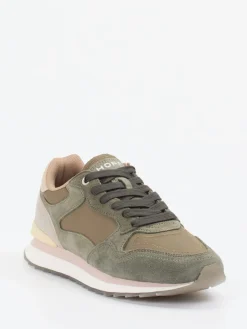 Damen THE HOFF BRAND – Retro-Sneaker Los Angeles aus Veloursleder oliv